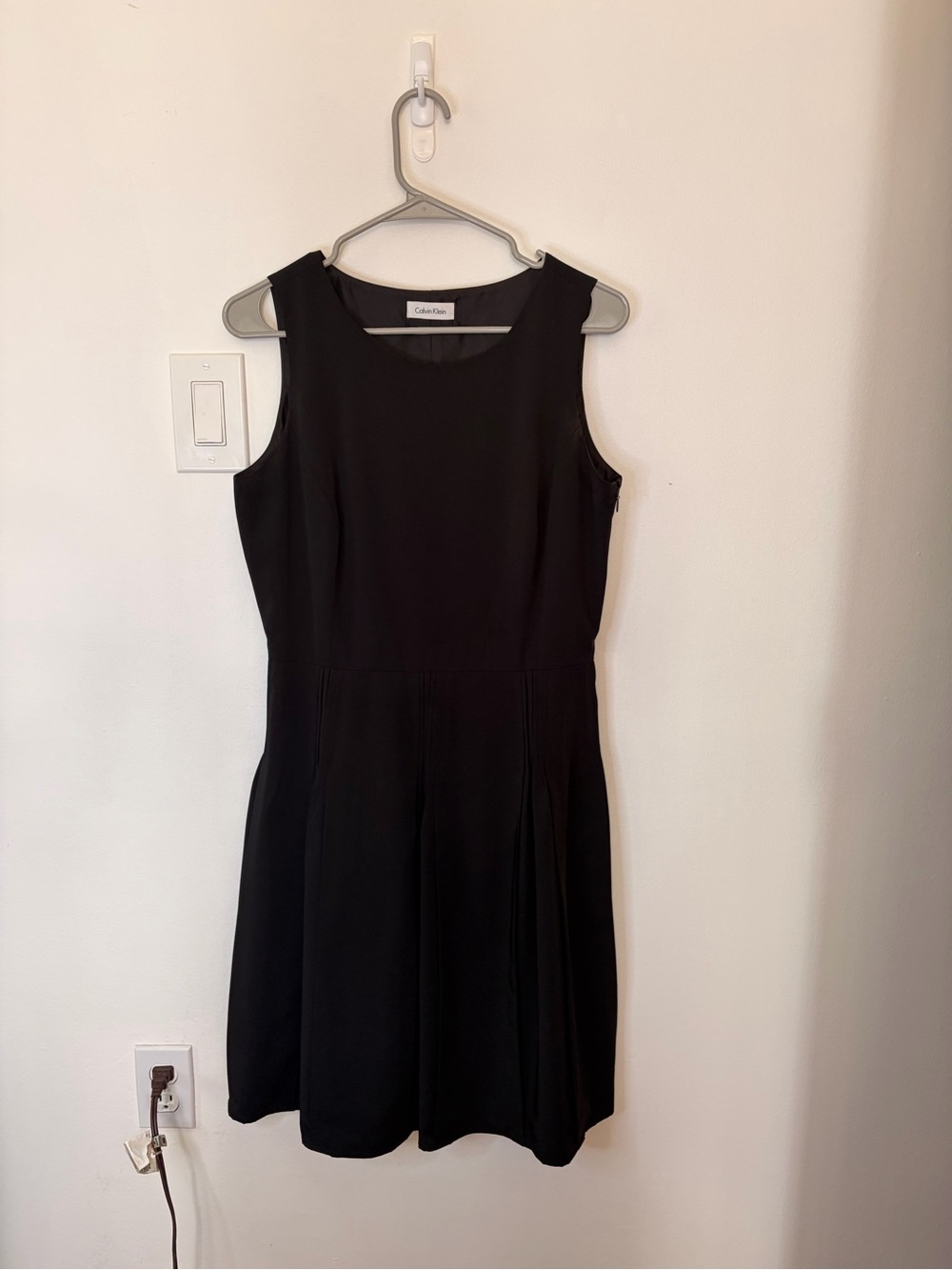 Calvin Klein Black Sleeveless Fit-and-Flare Mini Dress